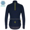 Completo Maglia ML + Pantaloncino con bretelle ML 2022 Tour de France Winter Invernale Blu Scuro